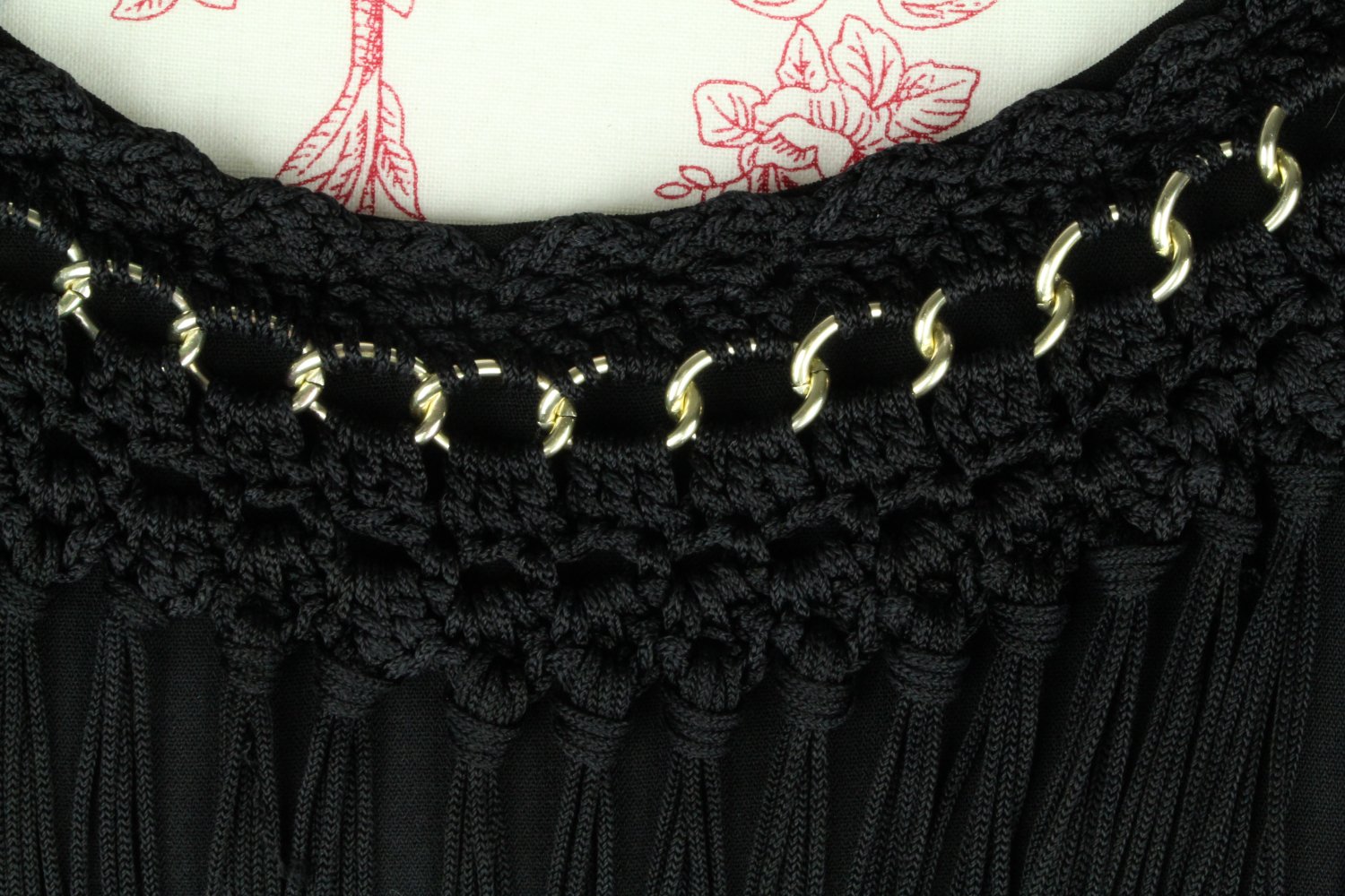 Damenbluse Bluse Größe Gr 38 40 schwarz-gold Kette Oberteil Büro Kostüm 