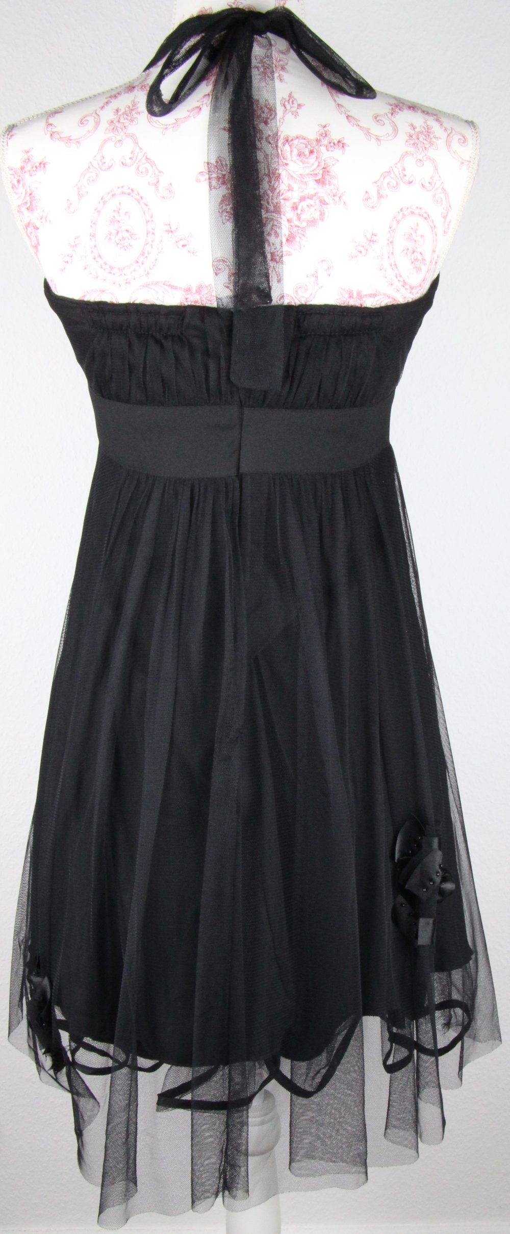 Abendkleid schwarz Gr-öße 36 38 wie neu Ballkleid kurz schick Kleid Abiball Abschluss Kleid Tüll Neckholder 