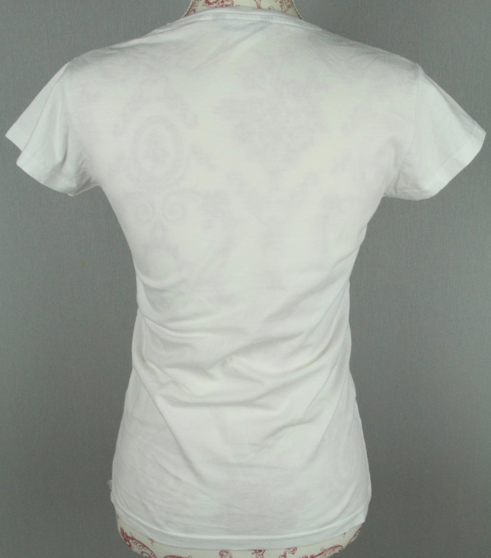 T-Shirt Shirt Tshirt weiß Print grün neongrün gr größe M 36 38 Miami 92 Oberteil Top