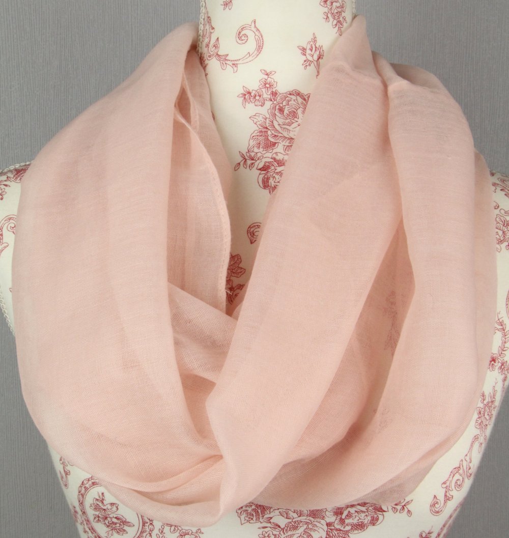 Loopschal Schal Tuch Halstuch rosa lachs Winter Baumwolle rosa rose dünn Loop Winter Sommer Frühling Herbst Winter