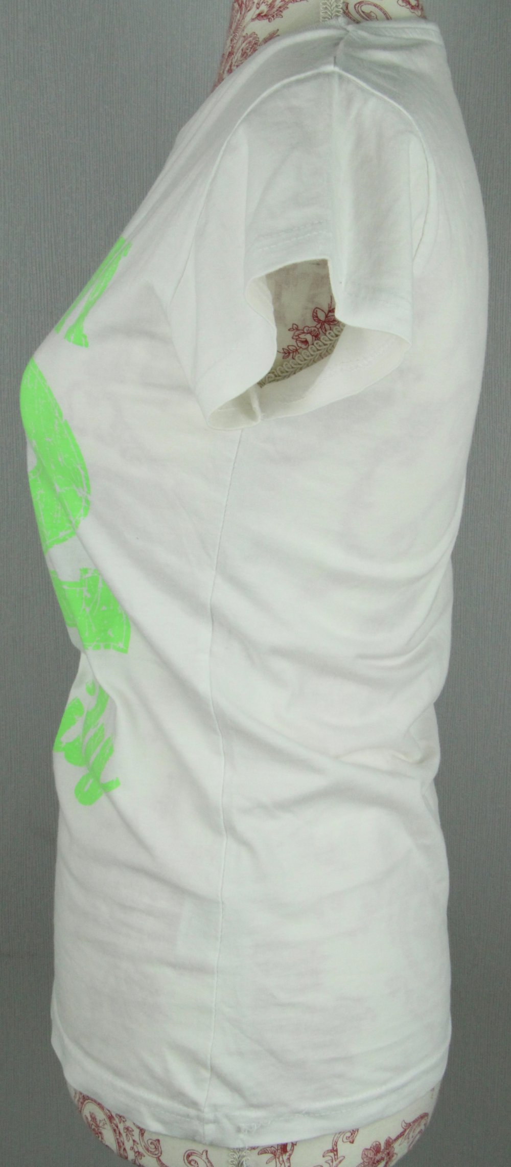 T-Shirt Shirt Tshirt weiß Print grün neongrün gr größe M 36 38 Miami 92 Oberteil Top