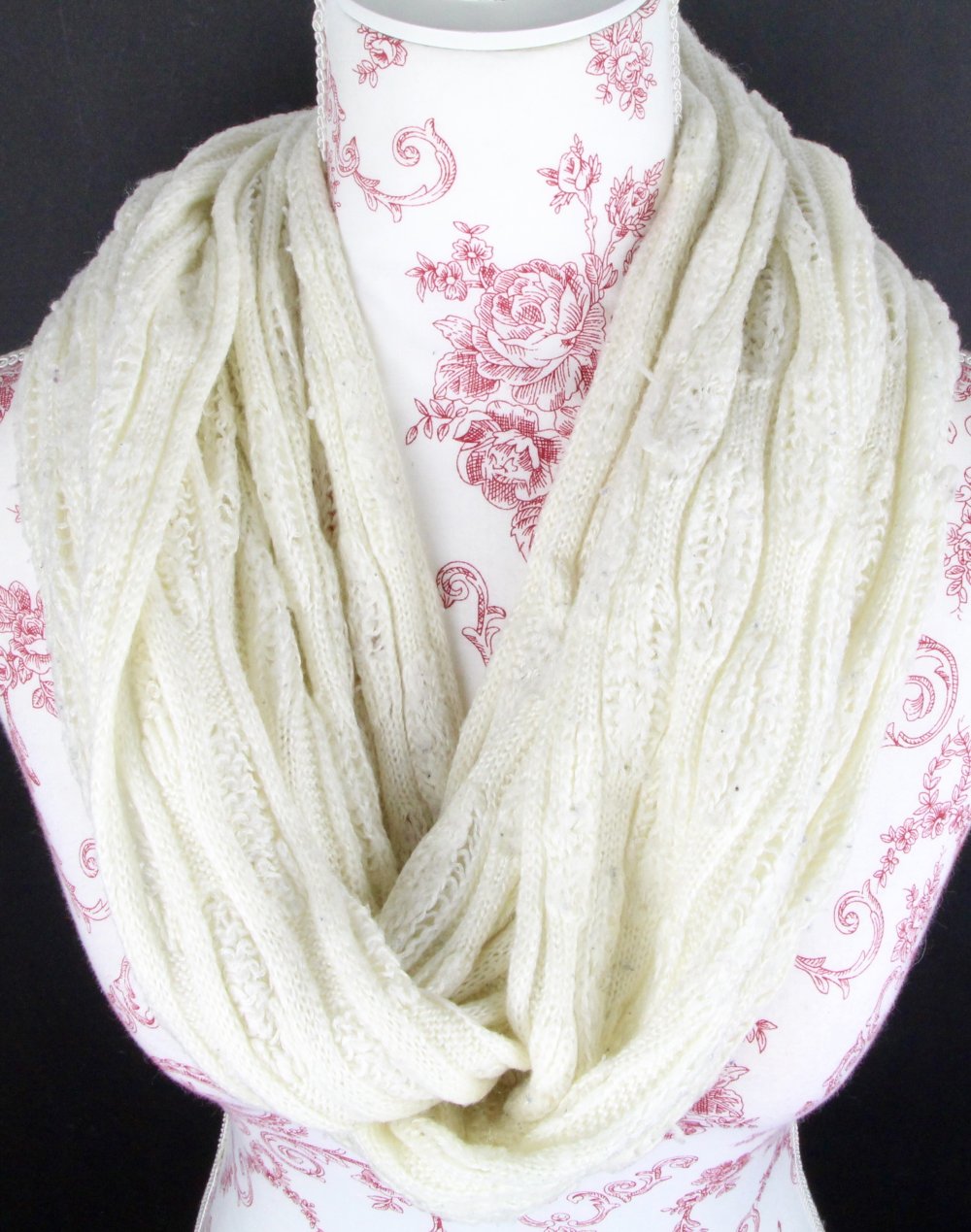 Loopschal Strickschal Halstuch weiß creme Winter Grobstrick Strick Loop Schal Tuch weich