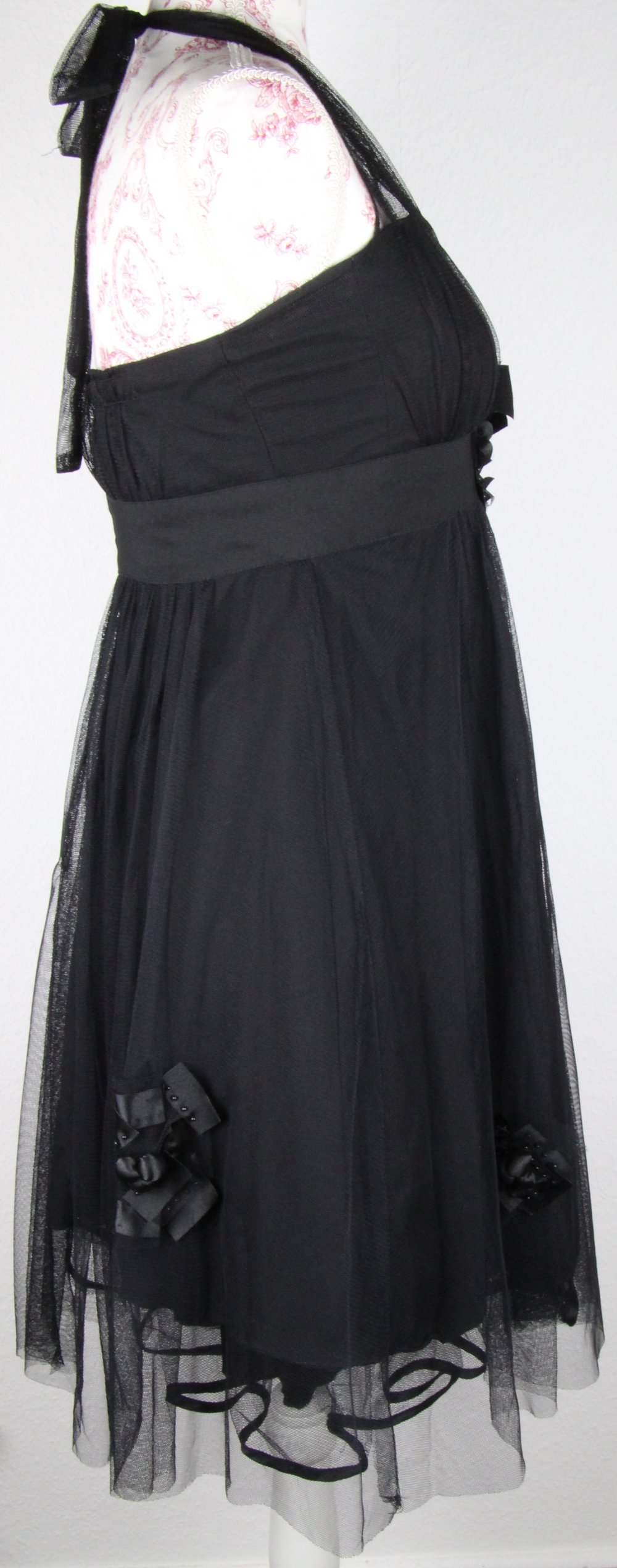 Abendkleid schwarz Gr-öße 36 38 wie neu Ballkleid kurz schick Kleid Abiball Abschluss Kleid Tüll Neckholder 