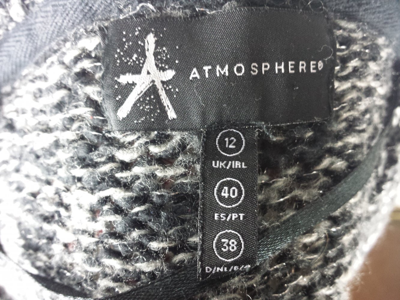Pullover Größe Gr 38 schwarz-weiß grau Damenkleidung Pulli Winter schwarz weiß grau Cut-outs Frühling Herbst