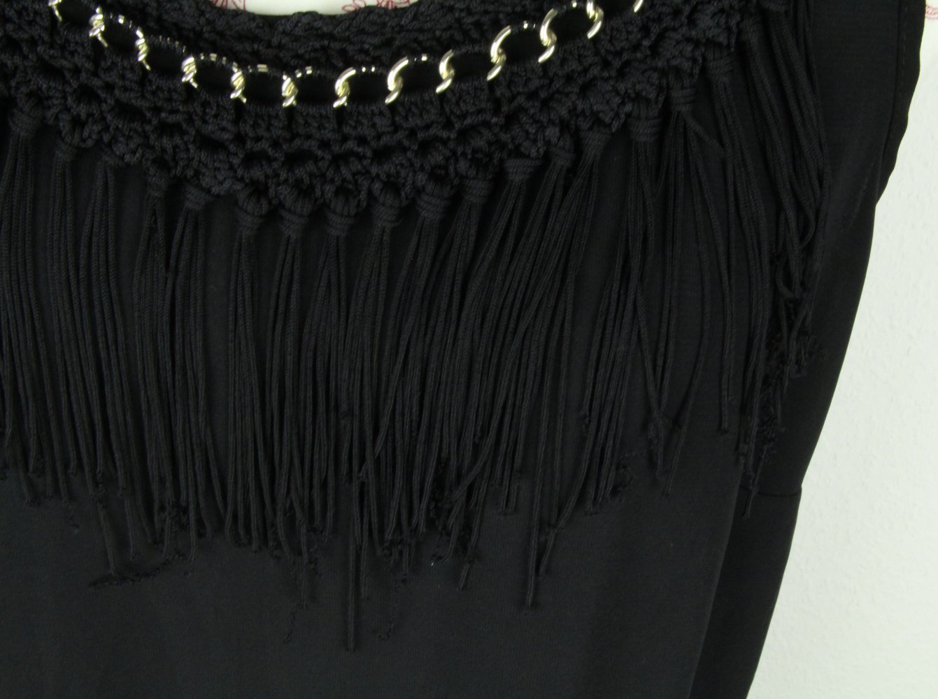 Damenbluse Bluse Größe Gr 38 40 schwarz-gold Kette Oberteil Büro Kostüm 
