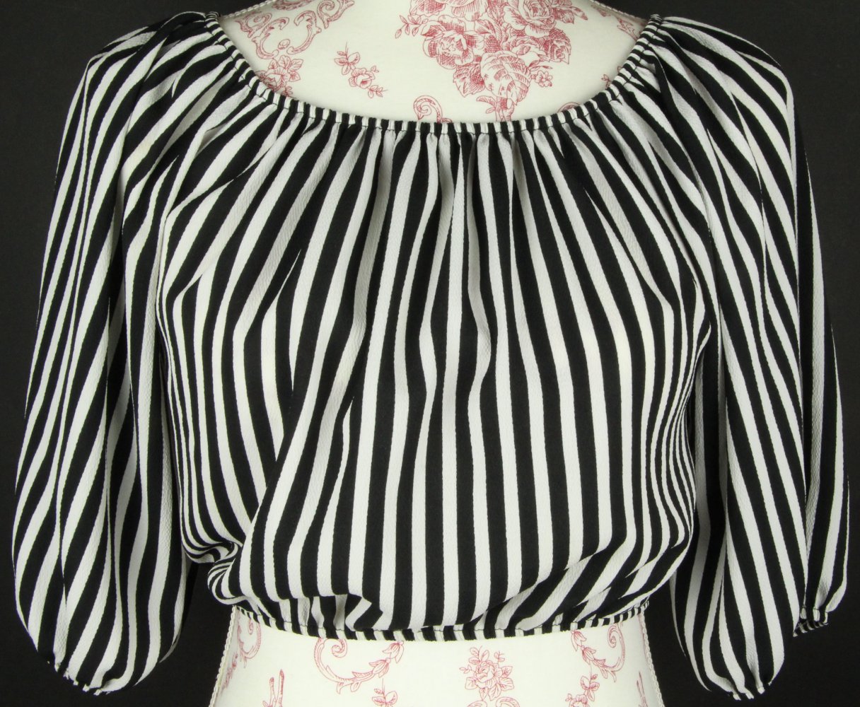 Bluse Größe Gr M 36 38 40 schwarz weiß gestreift Top
