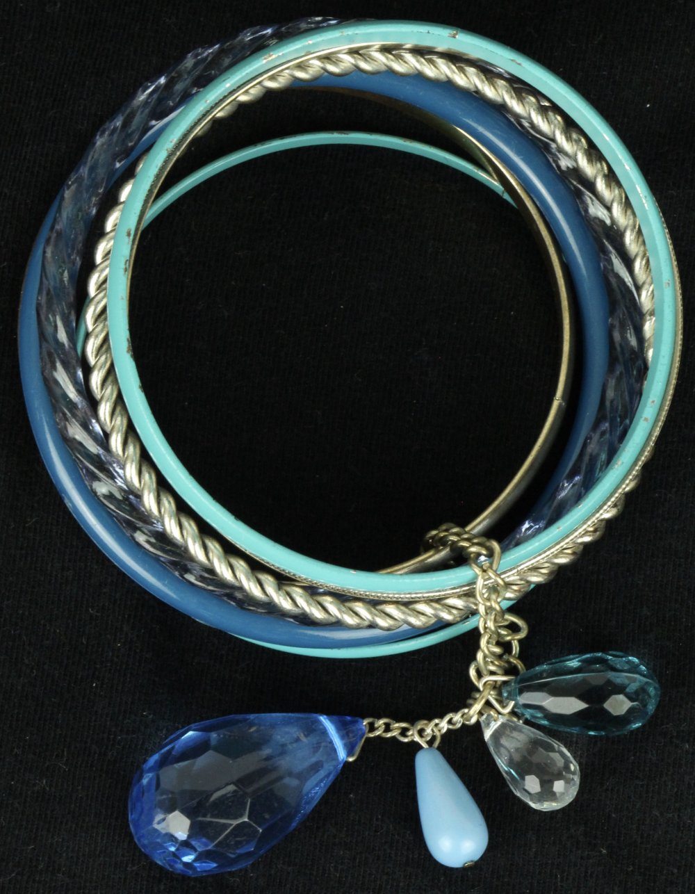 armband armreif silber blau petrol anhänger armschmuck groß statement Schmuck 