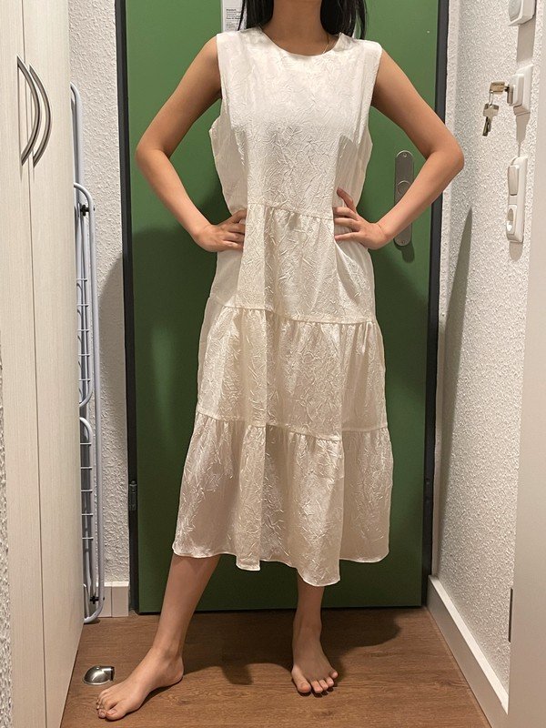 NEU Weiß ärmelloses Kleid