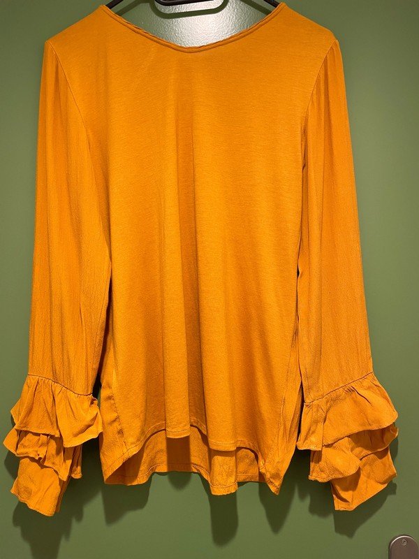 Kontrast Bluse mit Rüschen-detail