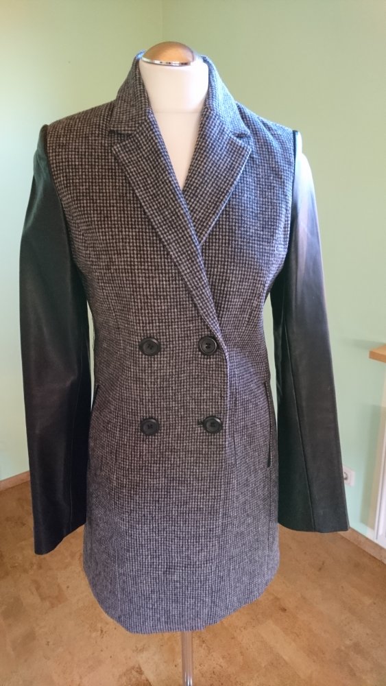 Orsay Damen Mantel 36 mit Wolle schwarz grau Damenmantel
