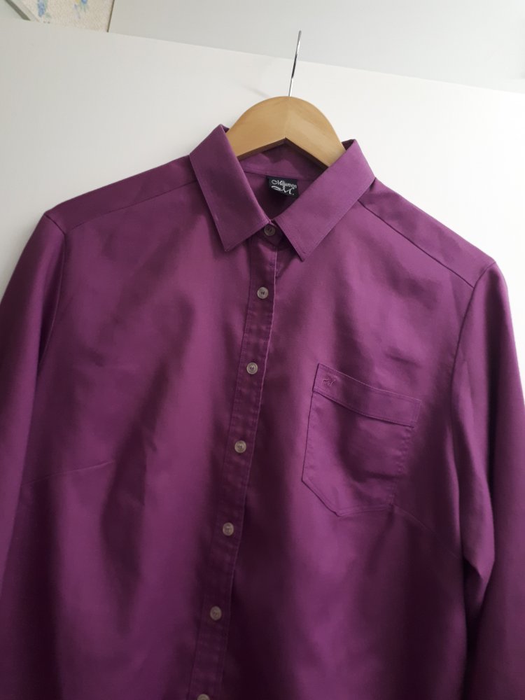 Lila Echtvintage Bluse von Maureen M Vintagebluse Hemd Größe 44 XL XXL 2XL 70er Jahre