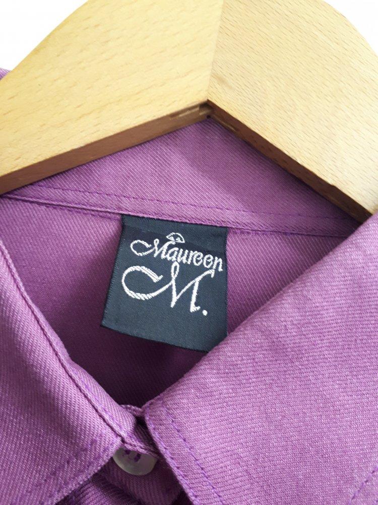 Lila Echtvintage Bluse von Maureen M Vintagebluse Hemd Größe 44 XL XXL 2XL 70er Jahre