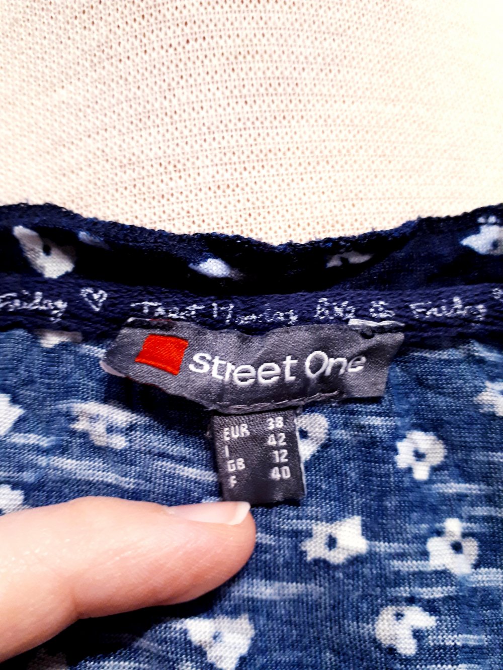 Shirt von Street One mit Pailletten Größe 38 S M Pailetten blau silber Tunika