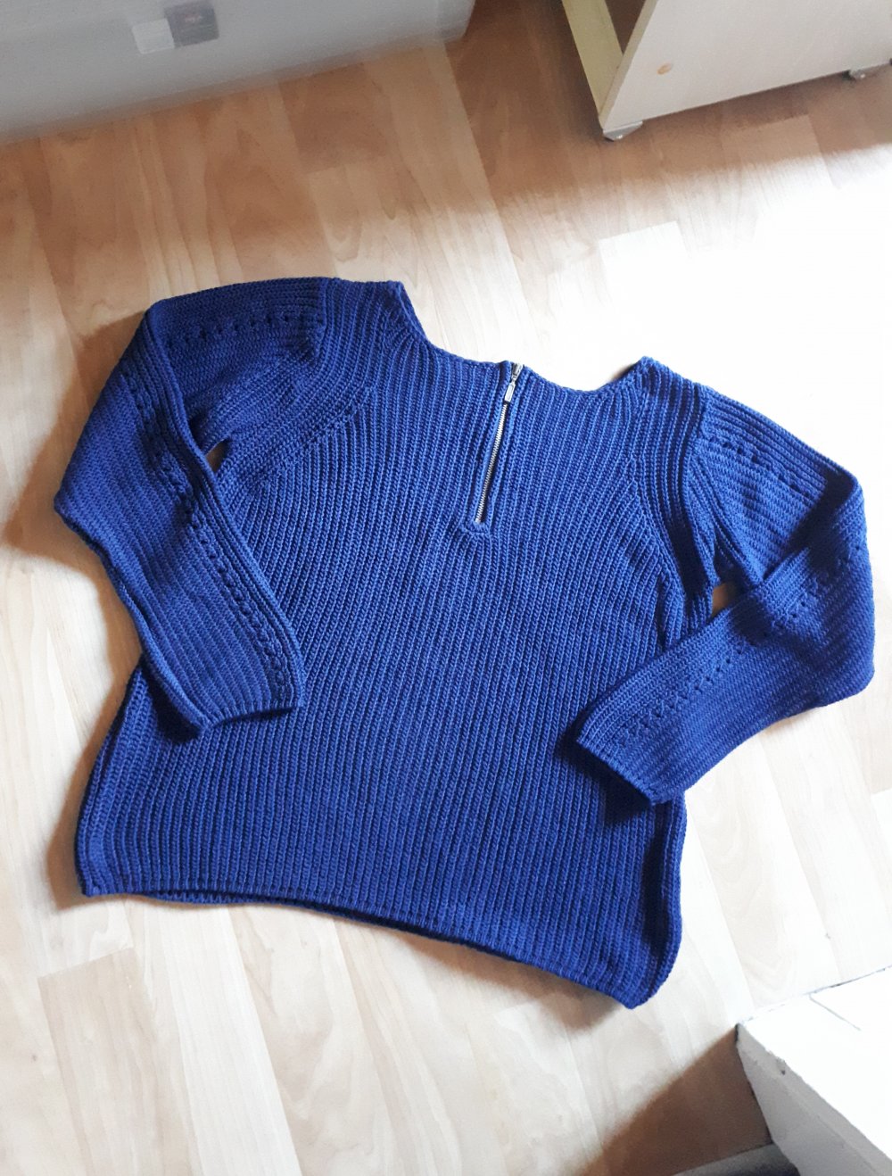 Blauer Pullover in Größe S M 36 38 von C&A Yessica dunkelblau mit Reißverschluss