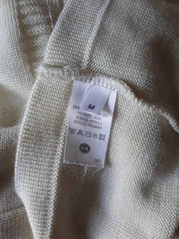 Cremeweißer Echtvintage Pullover Größe M 38 Canda C&A