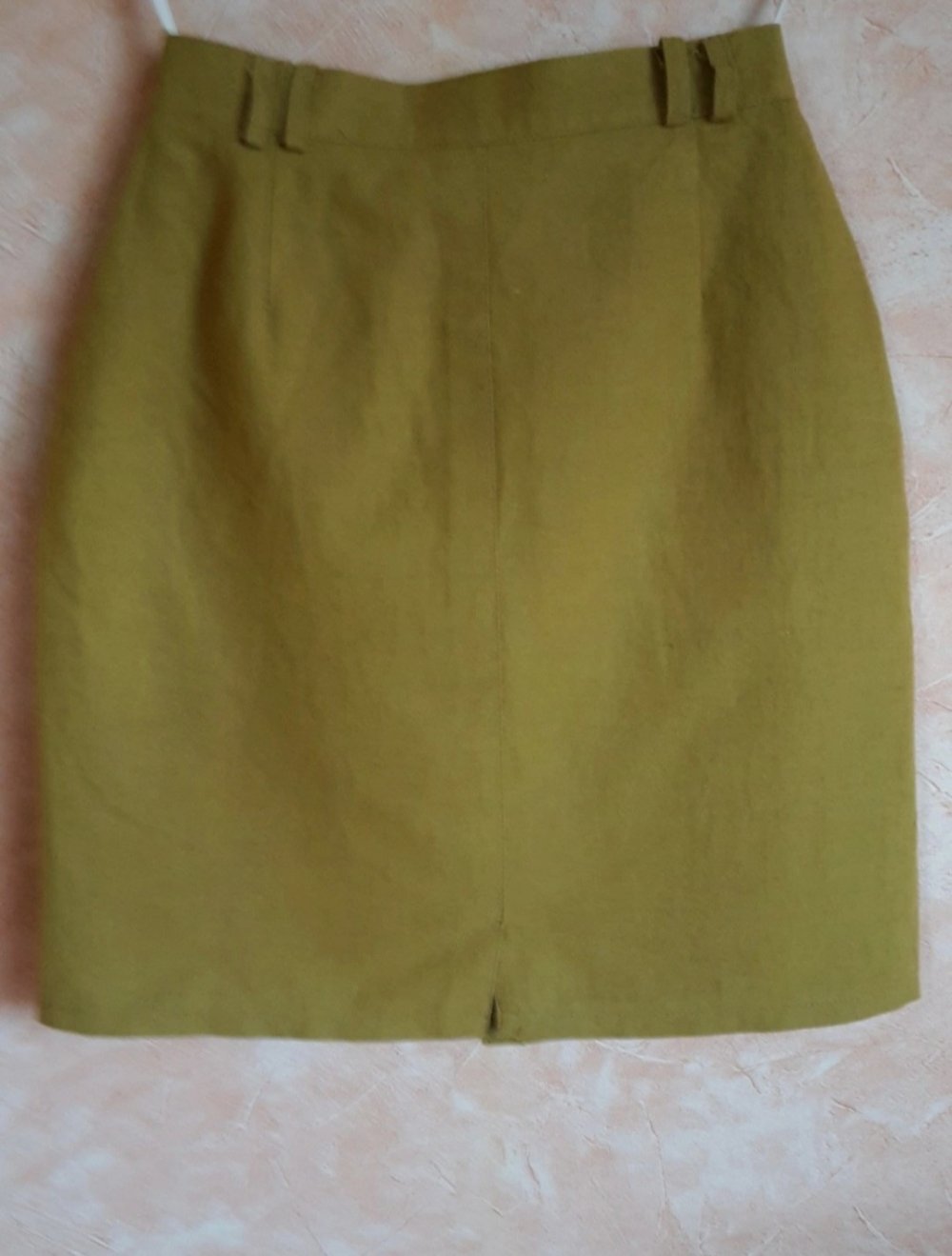Leinenrock Baumwolle Vintage Retro Minirock Senf 34