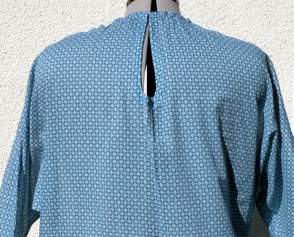 Bluse Tunika * Gr. 44 46 * blau mint grün weiß * Baumwolle Batist  * 