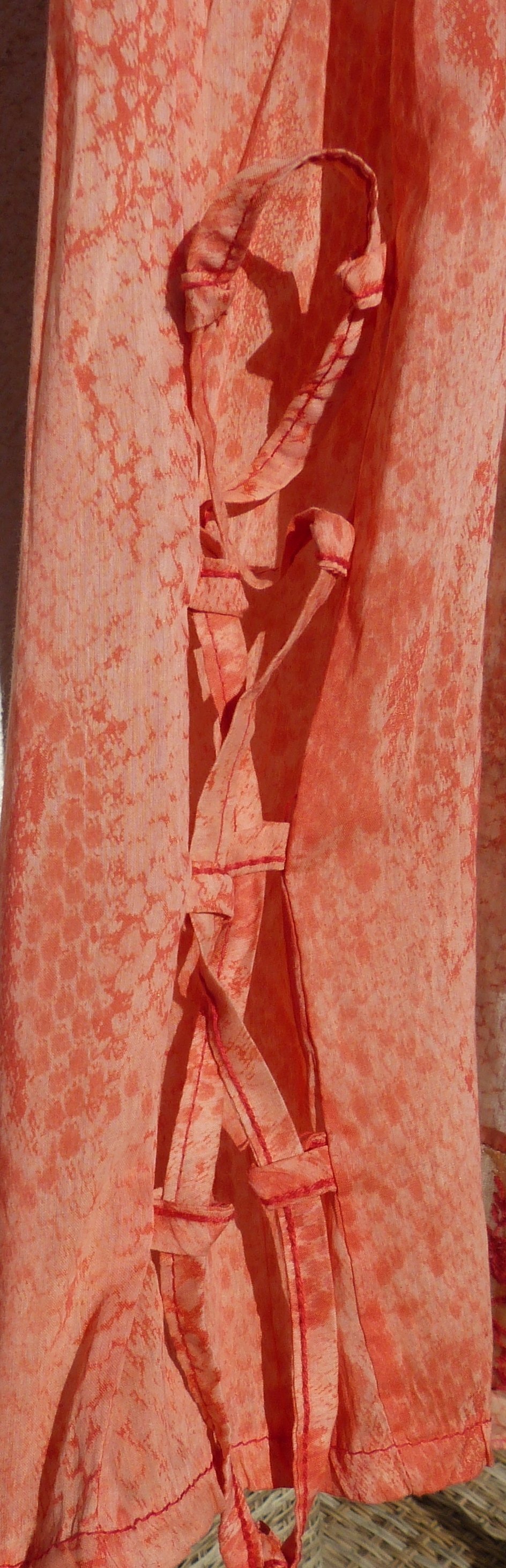 Bluse Tunika * Gr. XXL *  orangerot hummer * Baumwolle Seide 
