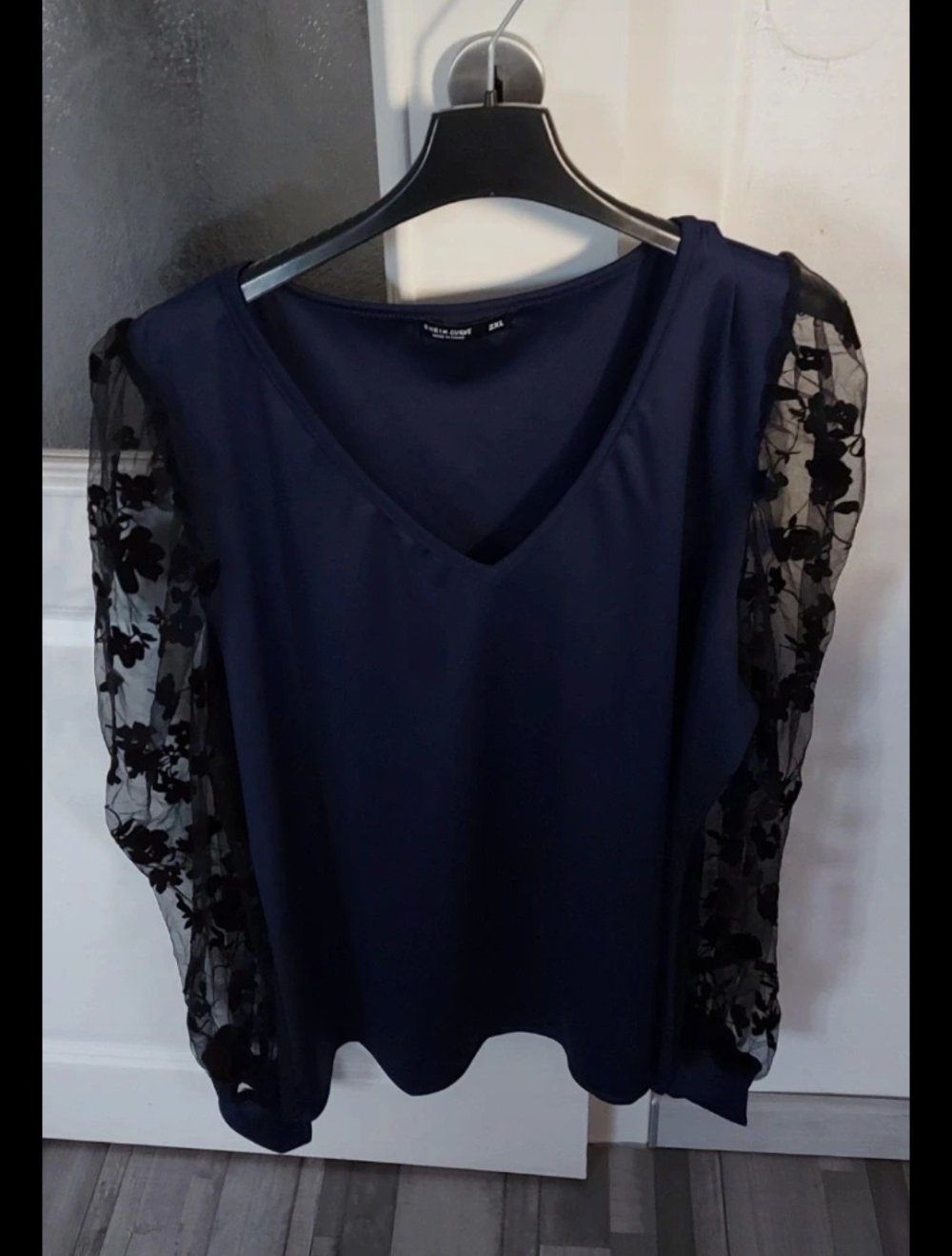Damen Bluse Tunika mit puffärmel gr.L XL
