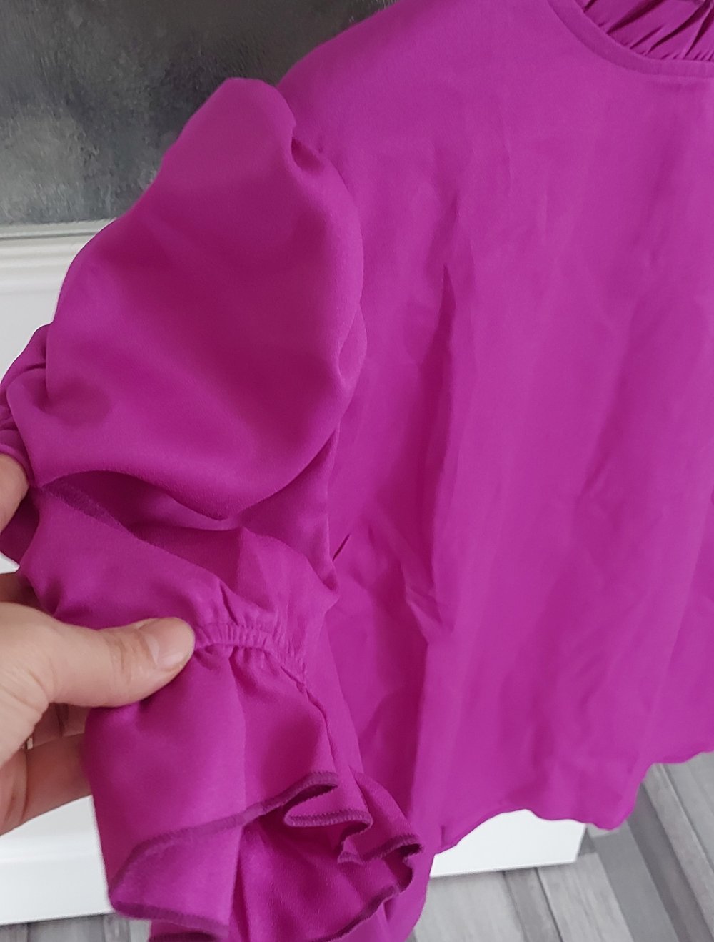 Damen Bluse Tunika mit puffärmel gr.L XL