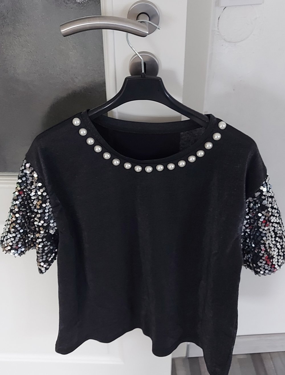 Damen Bluse mit Perlen gr.M L