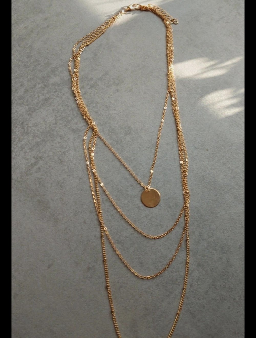Damen Halskette 3 Reihig Gold