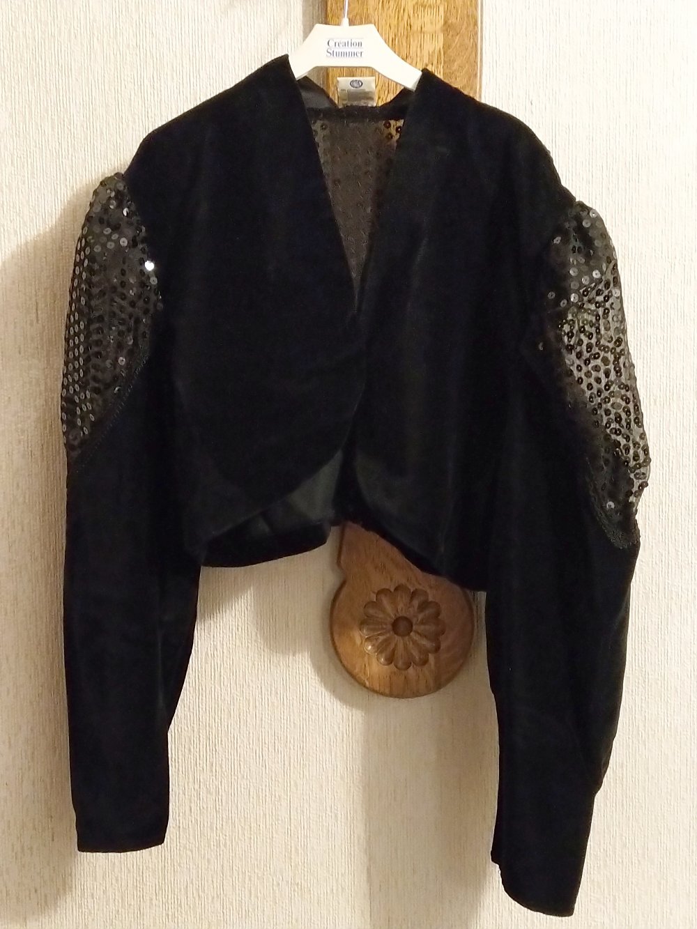 Eleganter Pailletten Bolero schwarz - Vintage 90er Jahre