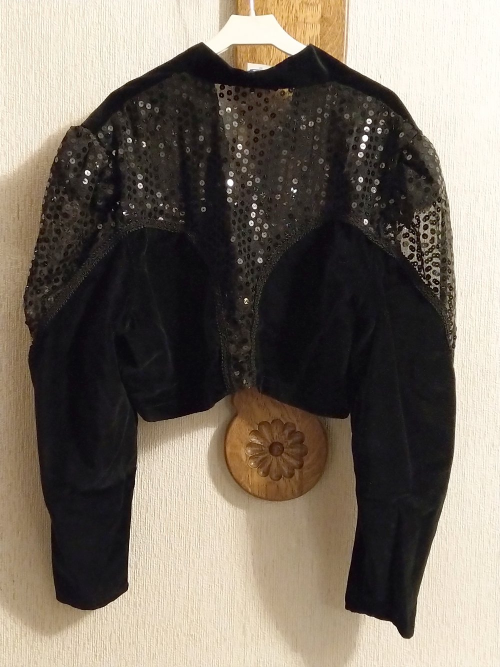Eleganter Pailletten Bolero schwarz - Vintage 90er Jahre