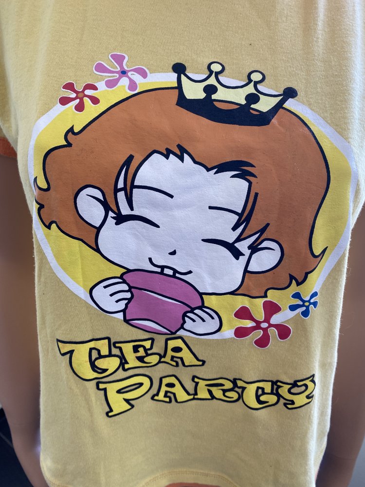 Anime Tea Time Tee Shirt Kawaii Gr. 38 gelb orange Manga Party