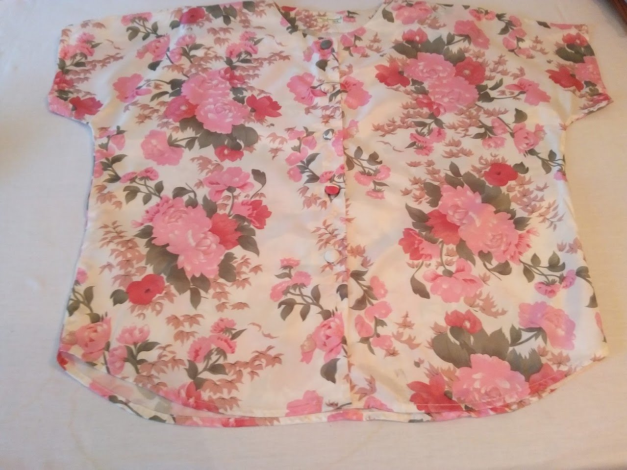 2-teilig, Hosenanzug, Hose, Bluse,Gr.S/ 36/38, Chindamannee THAI SILK, Farbe rosa/weiß