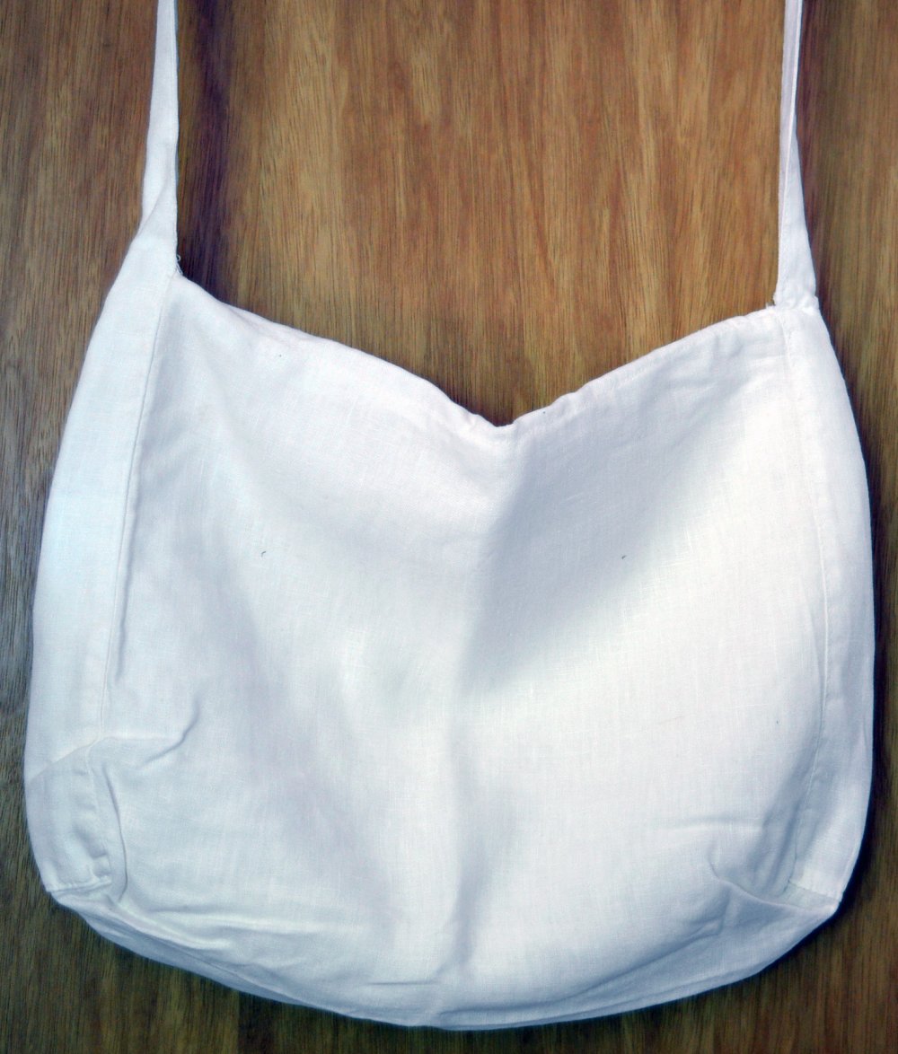Praktische weiße Umhänge Stofftasche, Baumwolle