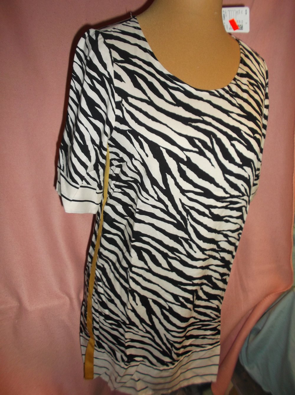Gina Laura Damen TUNIKA Long- Bluse Gr.S.38/40 beige Leodruck Neu