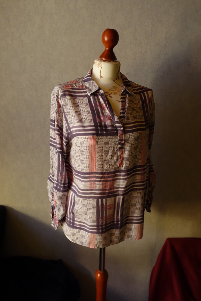 Cecil Damen Marken Bluse Gr.44 grau kariert