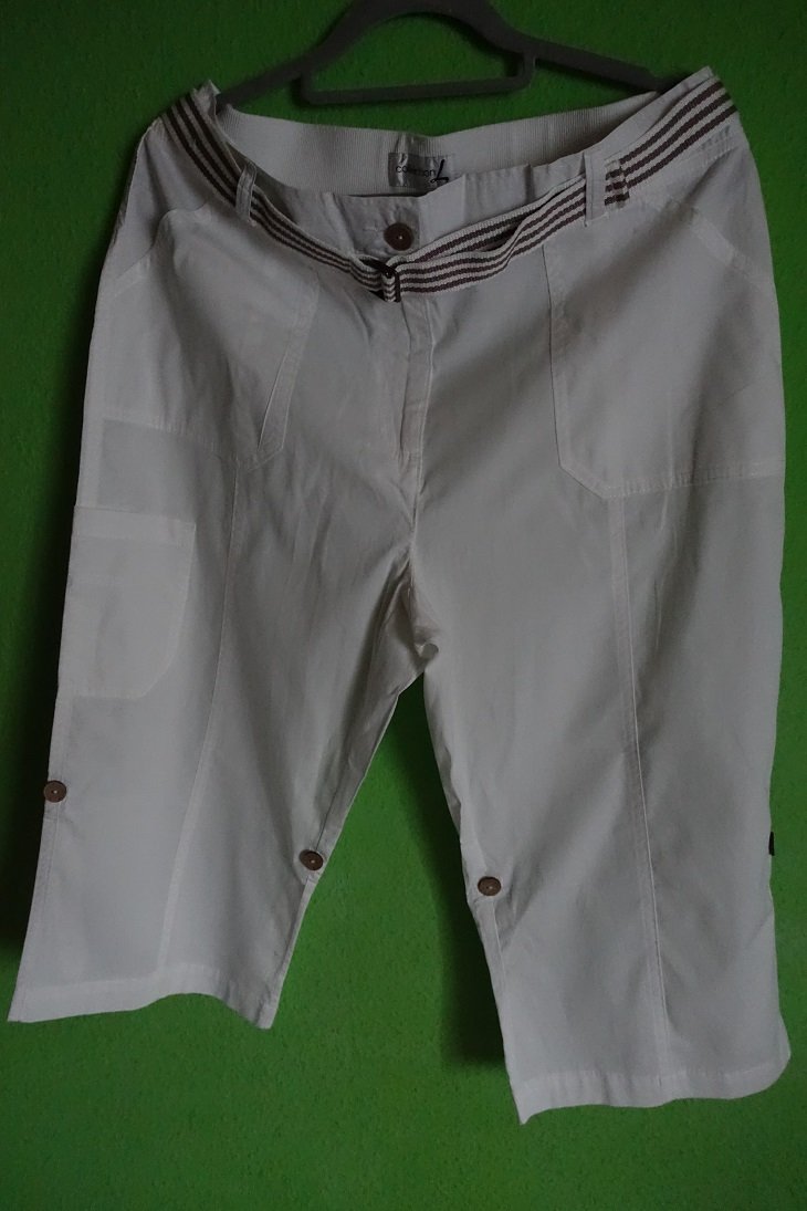 CollectionL. Damen Sommer 3/4 Hose Bermudas Gr.44 Gummizug Neuw. weiß