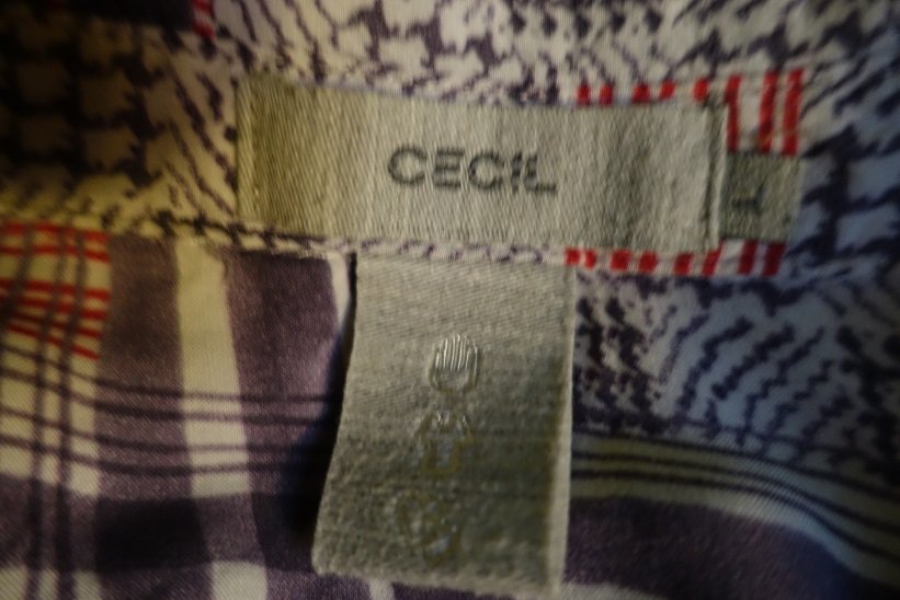 Cecil Damen Marken Bluse Gr.44 grau kariert