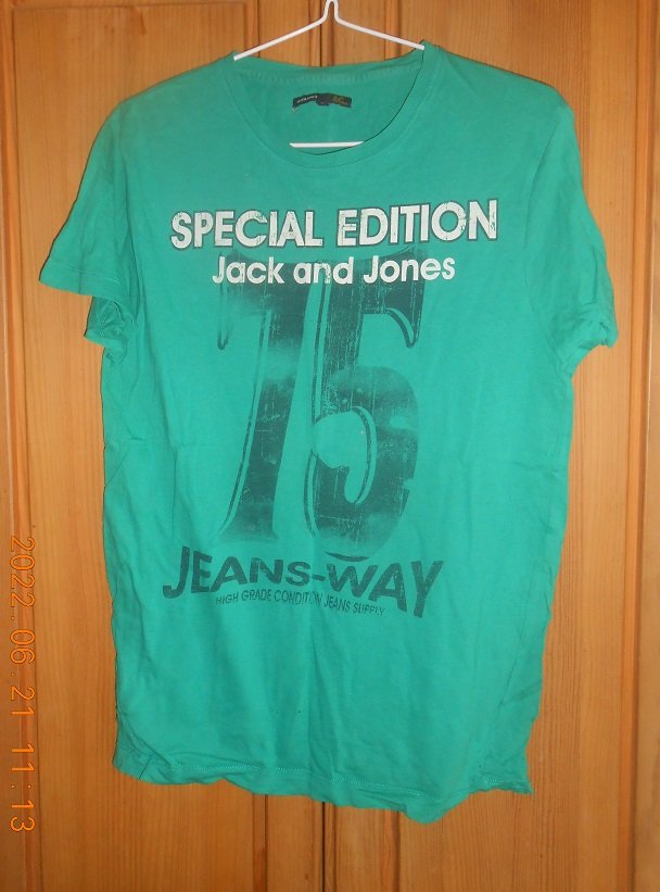 Jack&Jones Herren Tshirt Motiv Shirt Gr. M Grün