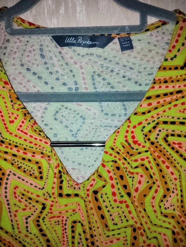 Ulla Popken Damen Marken Tshirt Gr.44 gelb grün Stretch