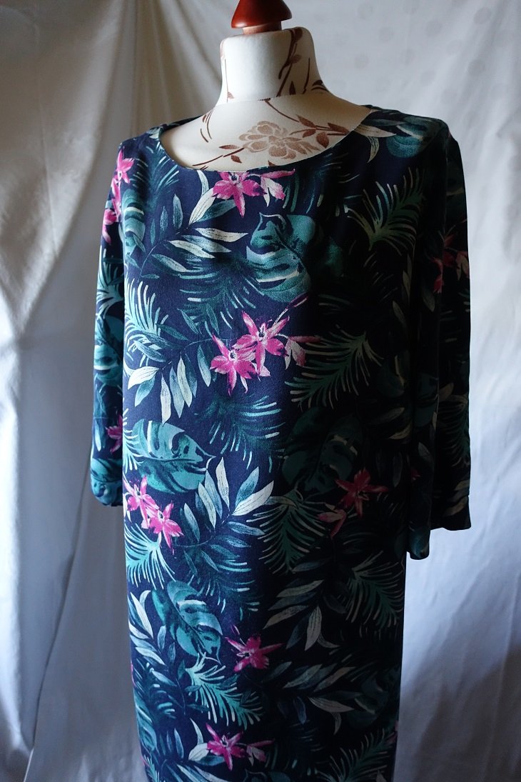 Olsen Damen Sommer Kleid Gr.42/44 blau grün pink geblümt