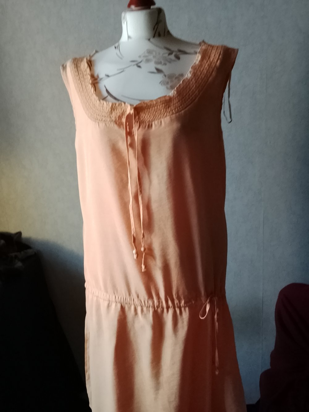 Esprit Damen Marken Kleid Gr.44 apricose Sommerkleid