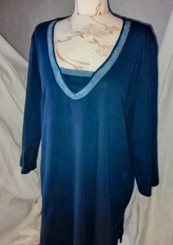 Ulla Popken Pure Damen Marken Sweatshirt Tunika Gr.48 blau