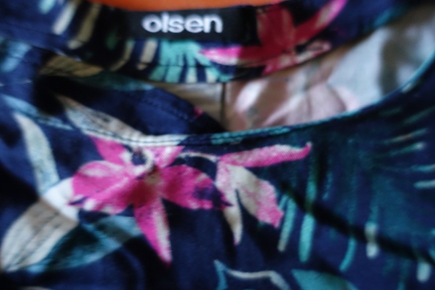 Olsen Damen Sommer Kleid Gr.42/44 blau grün pink geblümt