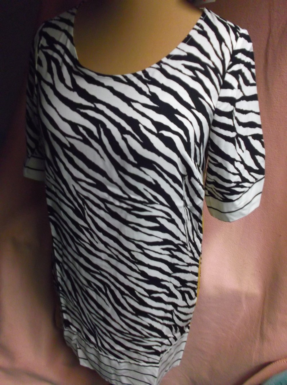 Gina Laura Damen TUNIKA Long- Bluse Gr.S.38/40 beige Leodruck Neu