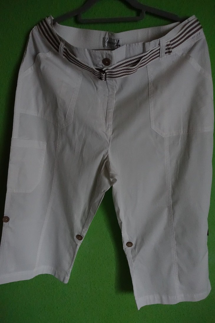 CollectionL. Damen Sommer 3/4 Hose Bermudas Gr.44 Gummizug Neuw. weiß