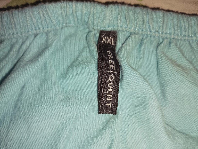 Freequent Damen Marken Baumwoll Sommer Carmen Shirt Gr.46 türkis