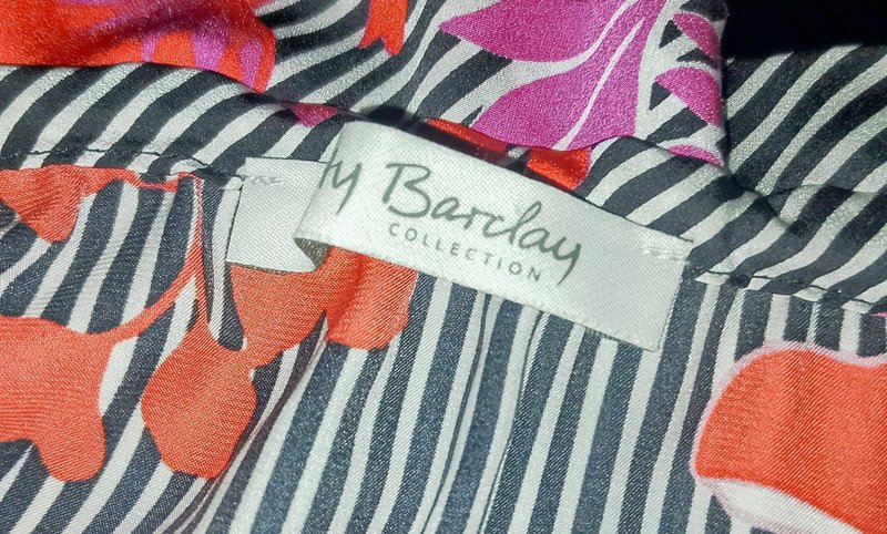 Betty Barclay Damen Marken 3/4 Arm Bluse Gr.44 grau rot pink