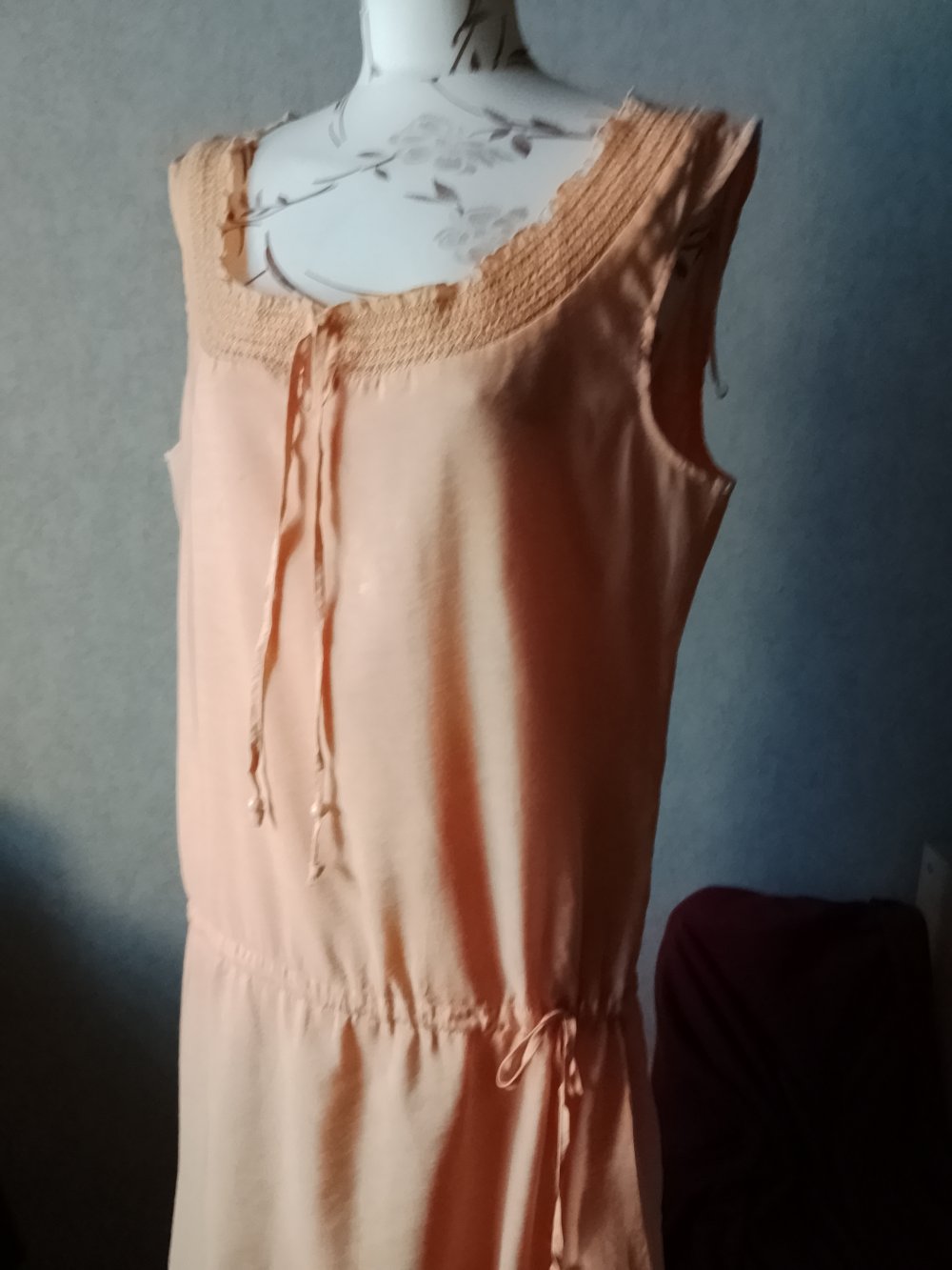 Esprit Damen Marken Kleid Gr.44 apricose Sommerkleid