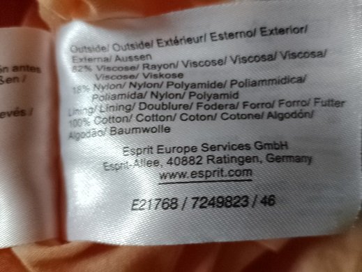Esprit Damen Marken Kleid Gr.44 apricose Sommerkleid