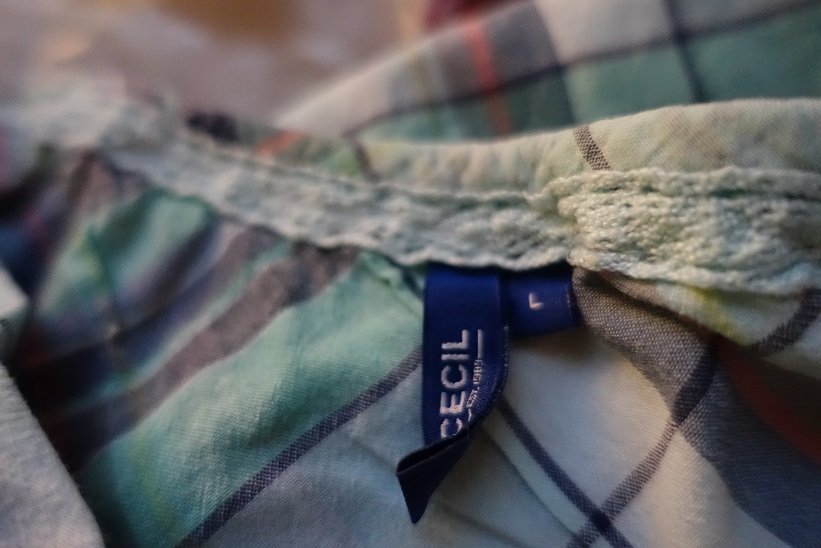 Cecil Damen Marken Sommer Bluse Gr.L 42 türkis kariert