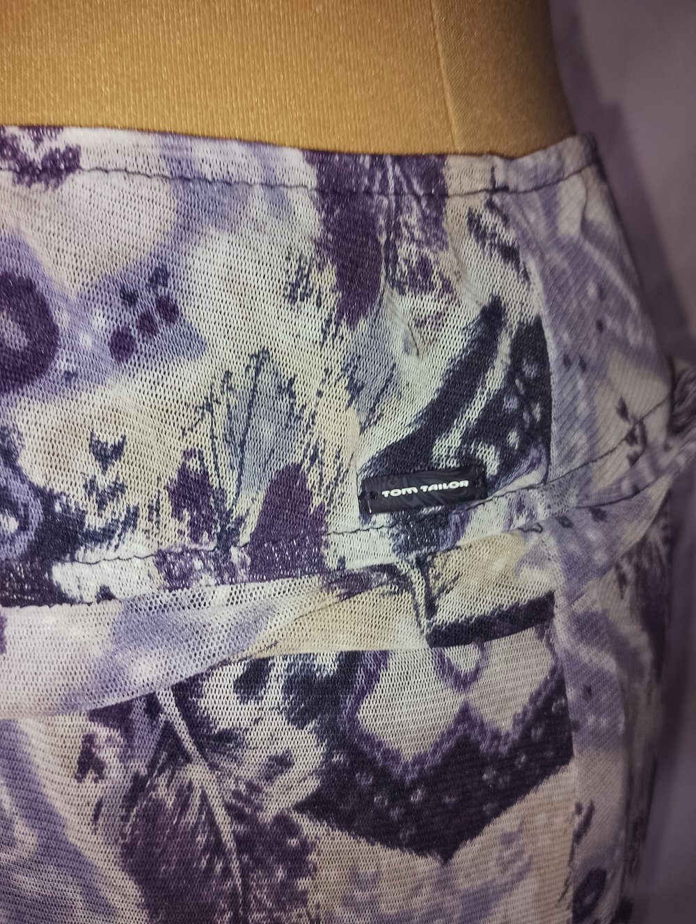 Tom Tailor Damen Rock Dehnbund Gr.42 blau gemustert