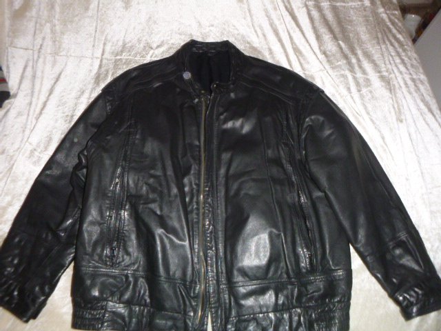 Herren Kunst Lederjacke Schwarz Gr. 27 